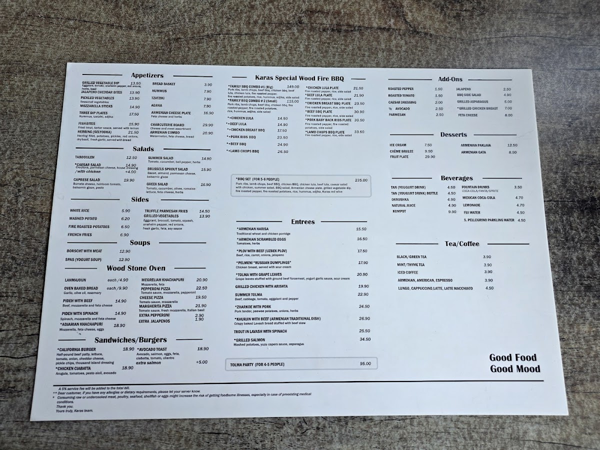 Karas Dine-In Menu - Image 2